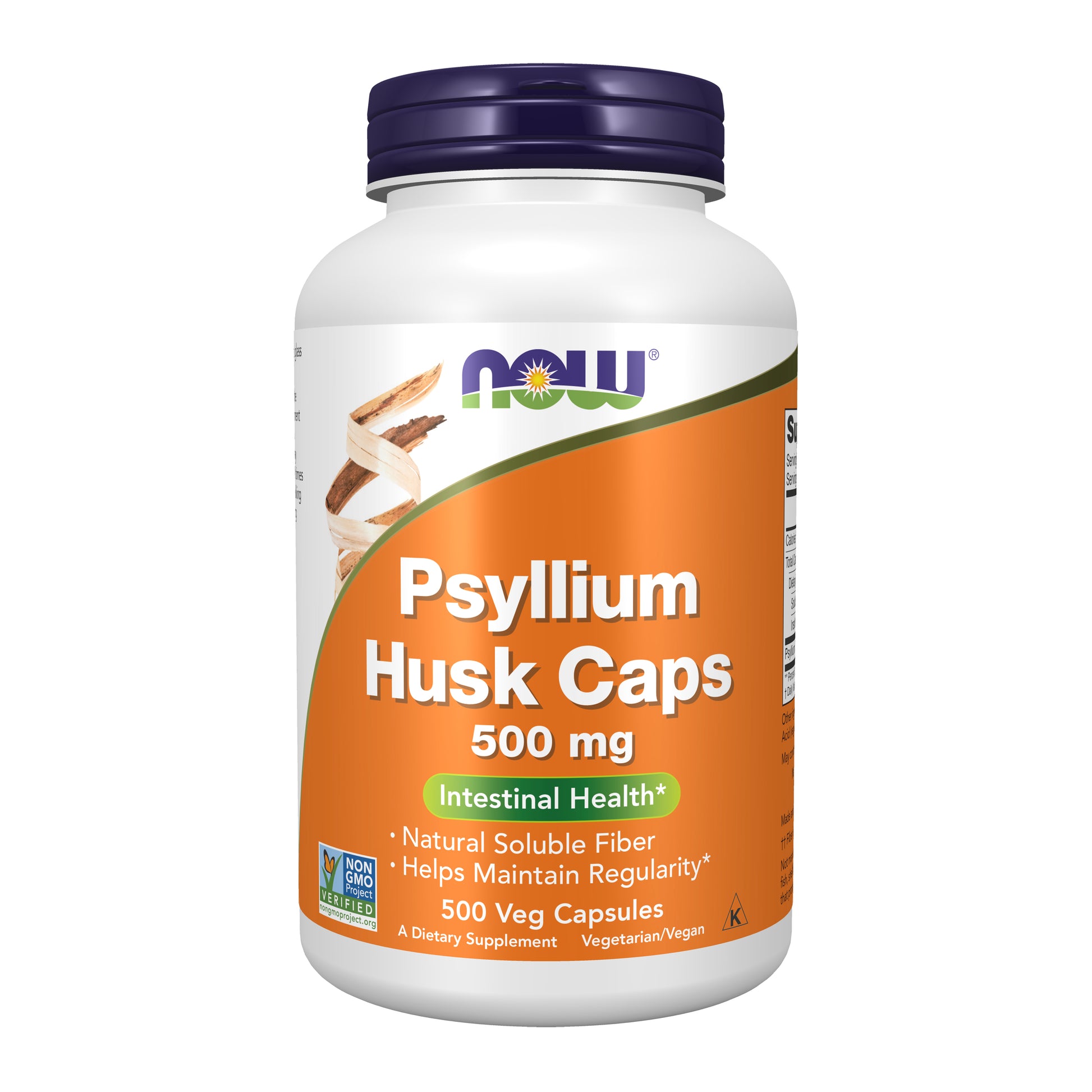now - psyllium husk caps 500 mg - 500 veg capsules