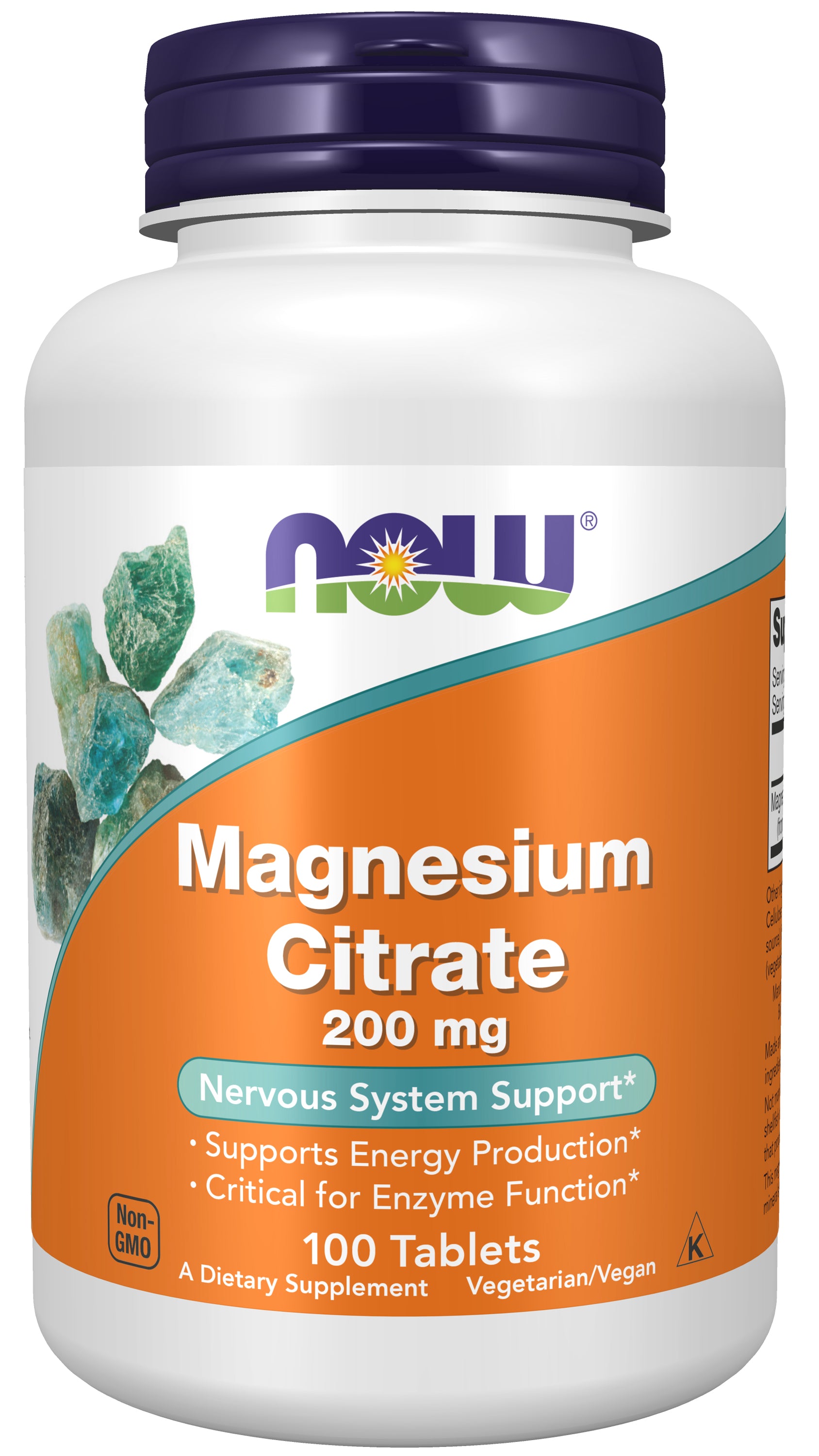 now - magnesium citrate 200 mg - 100 tablets