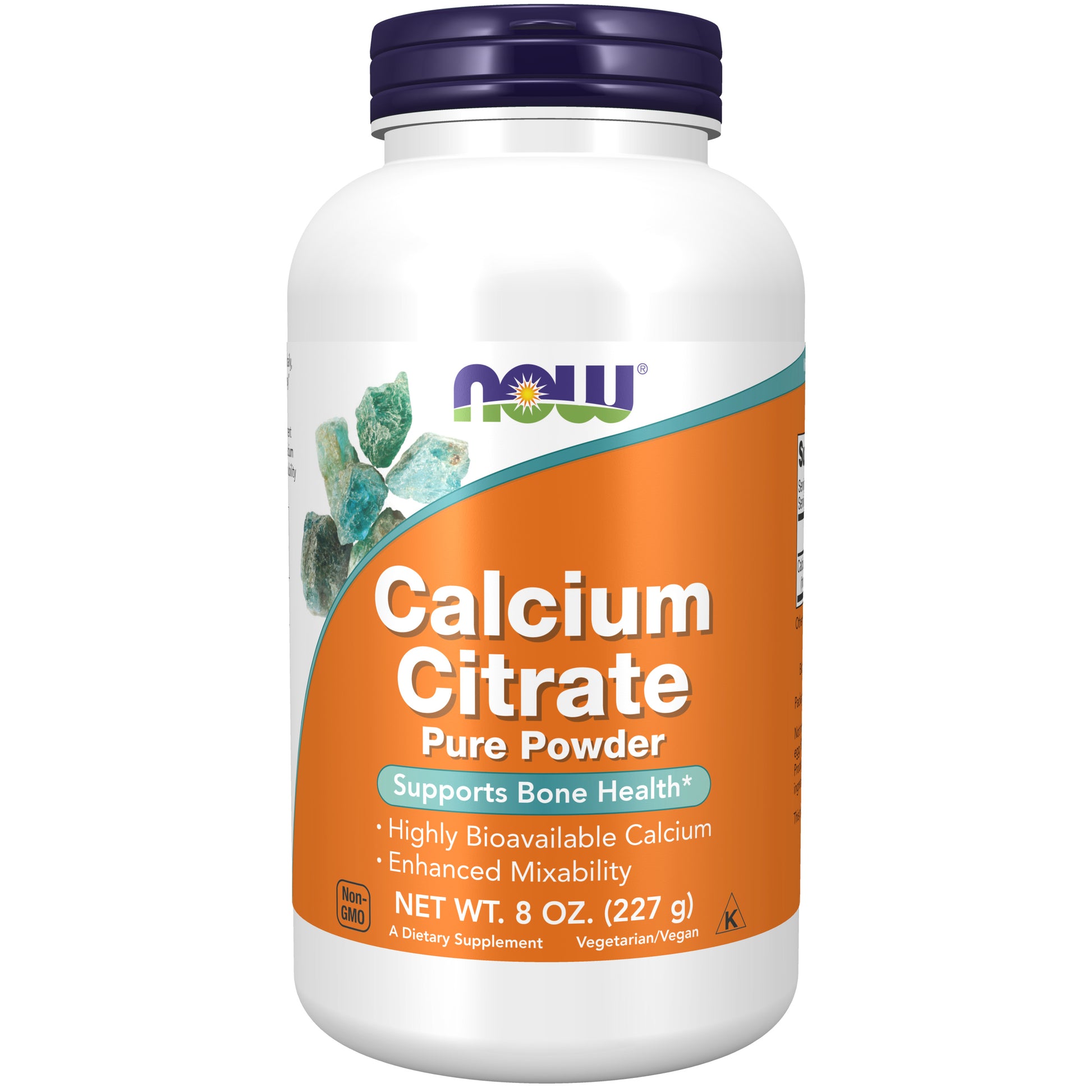 now - calcium citrate powder, 227 gramas