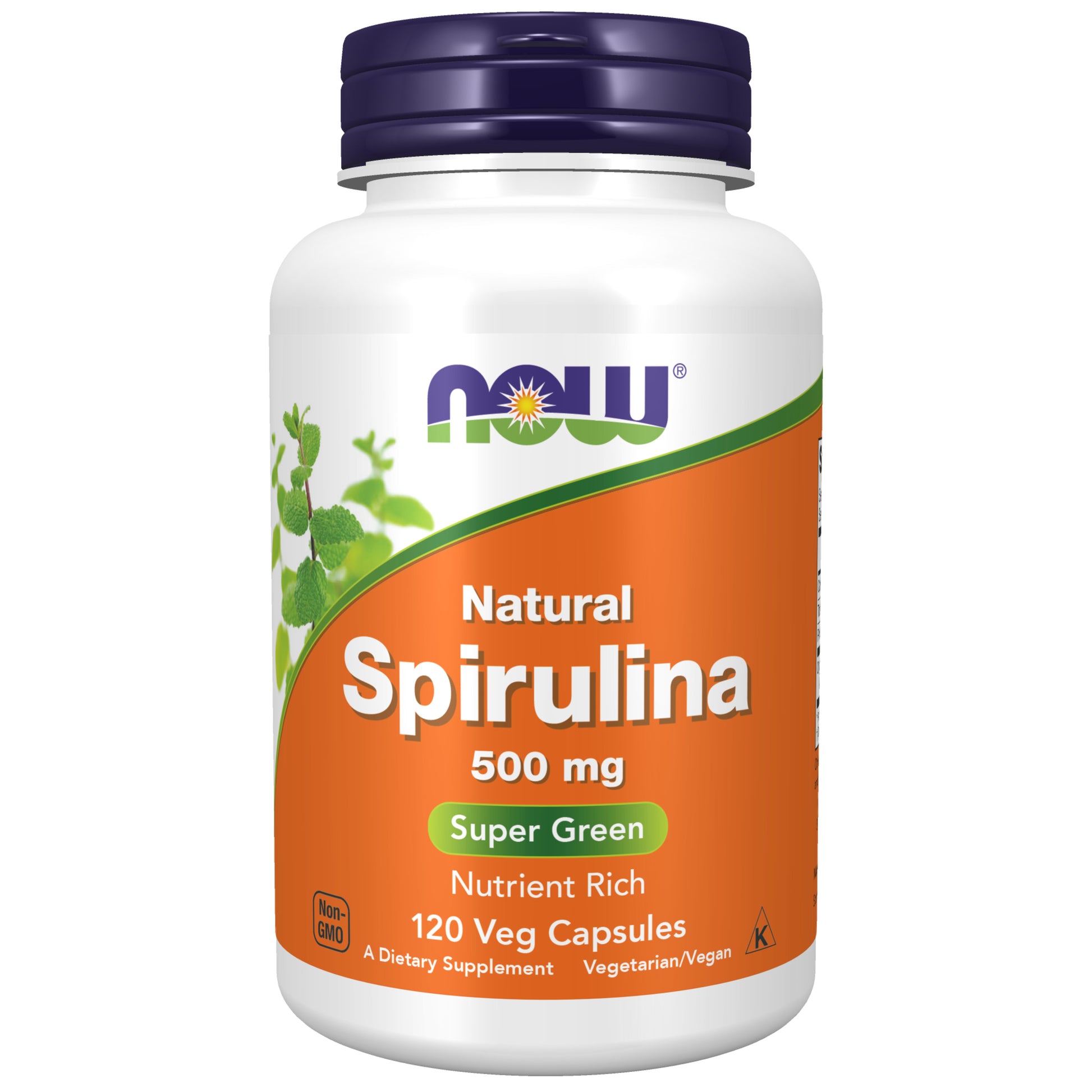 now - spirulina 500 mg - 120 veg capsules