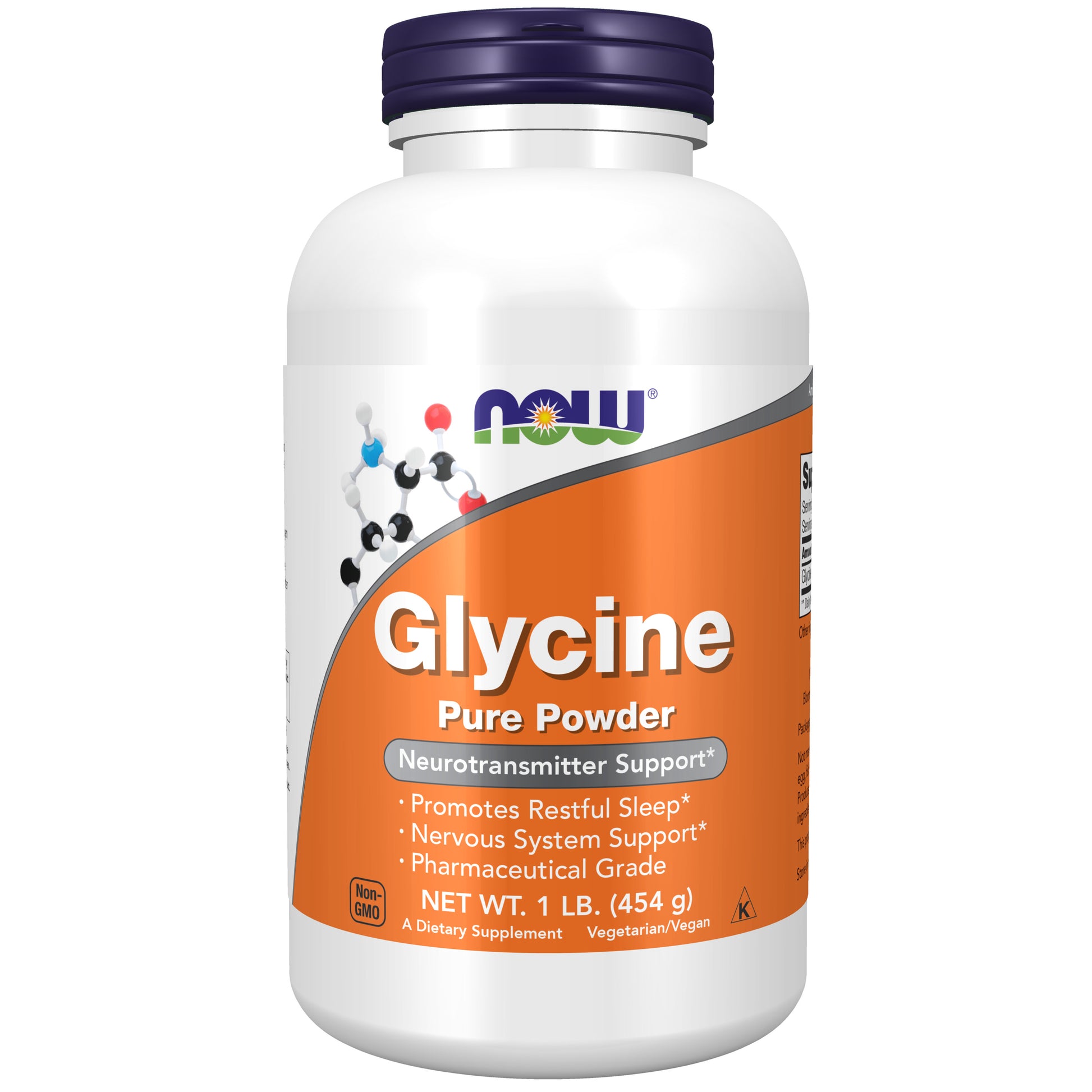 now - glycine pure powder, 454 gramas