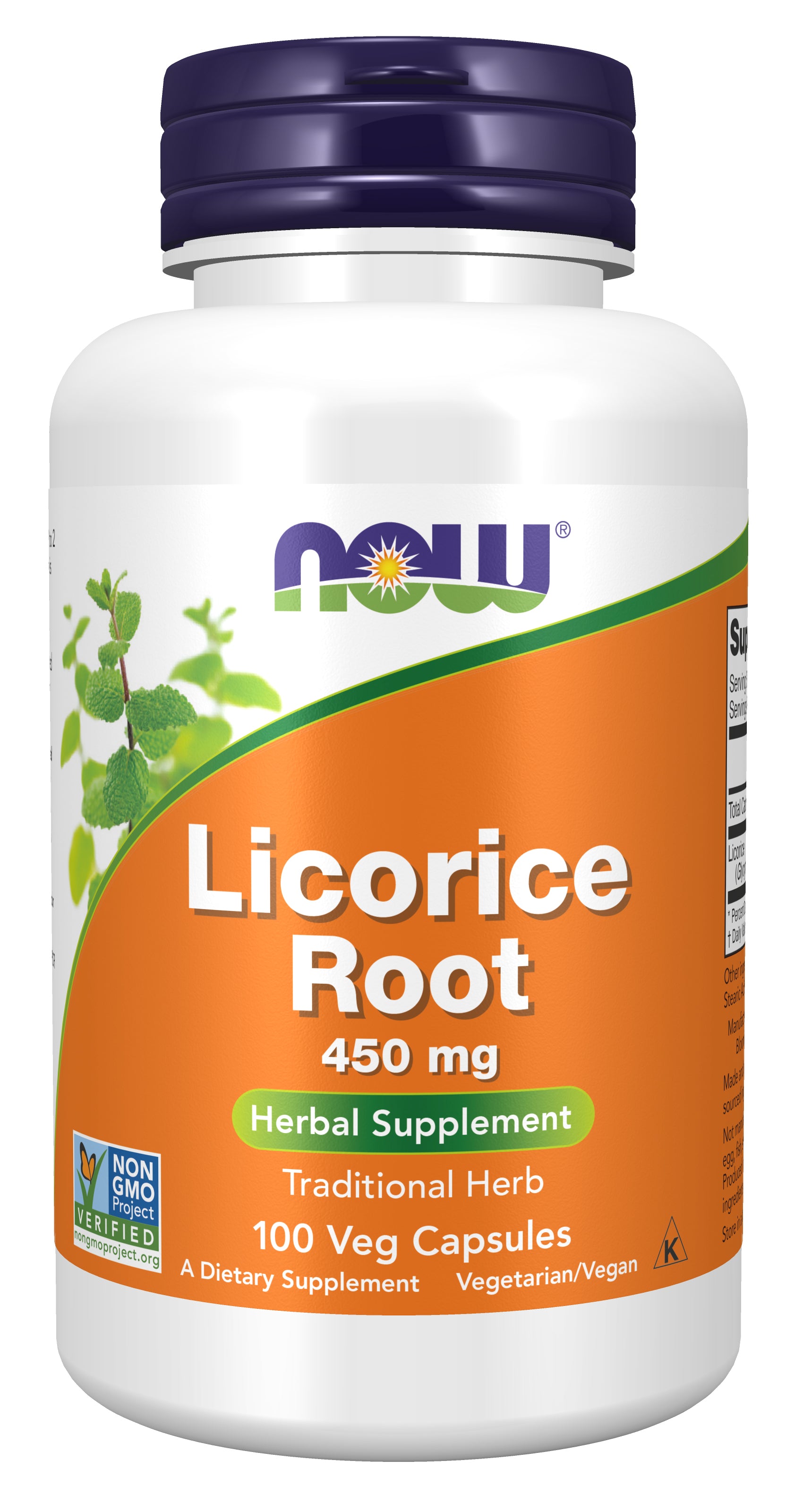 now - licorice root 450 mg - 100 veg capsules