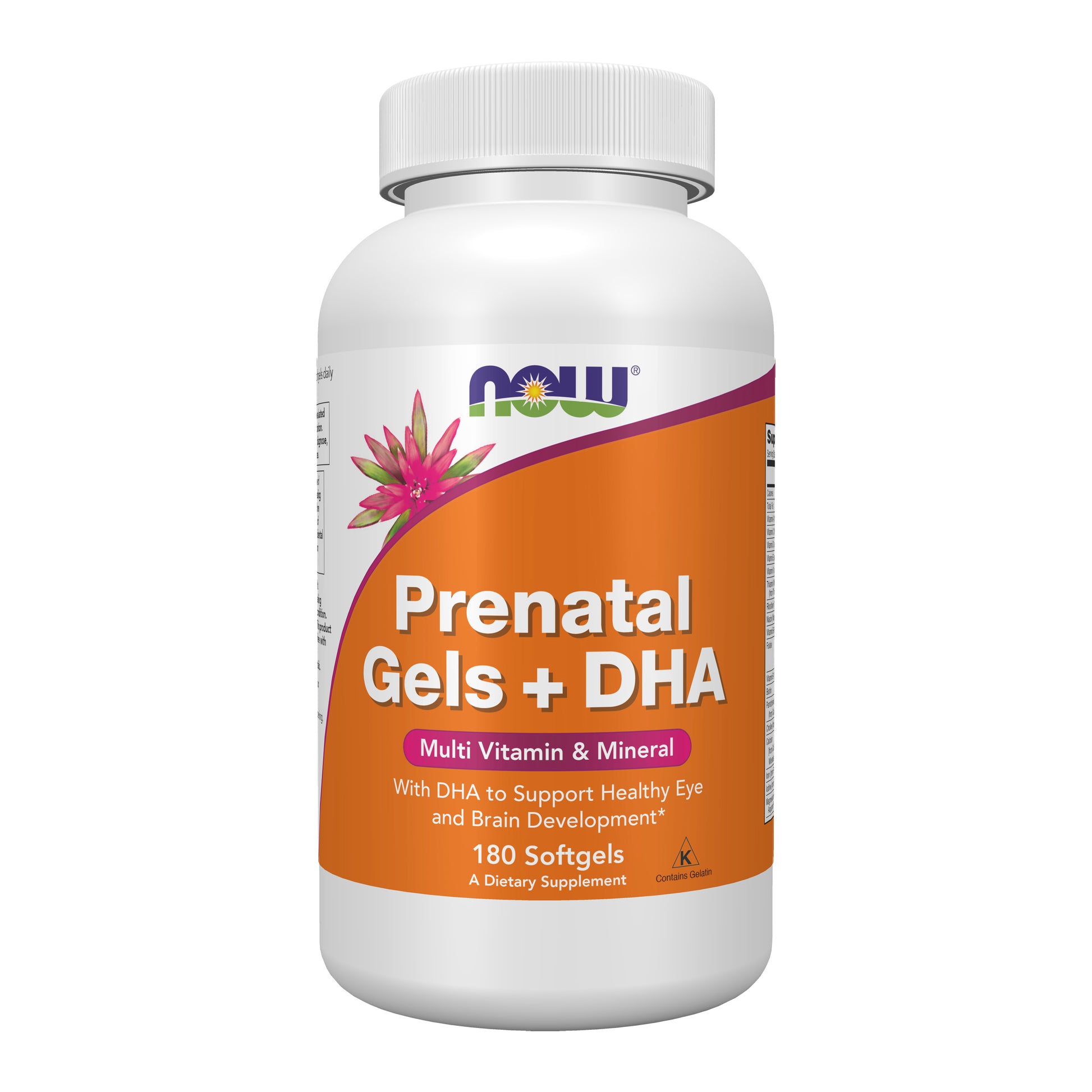 now - prenatal gels + dha - 180 softgels