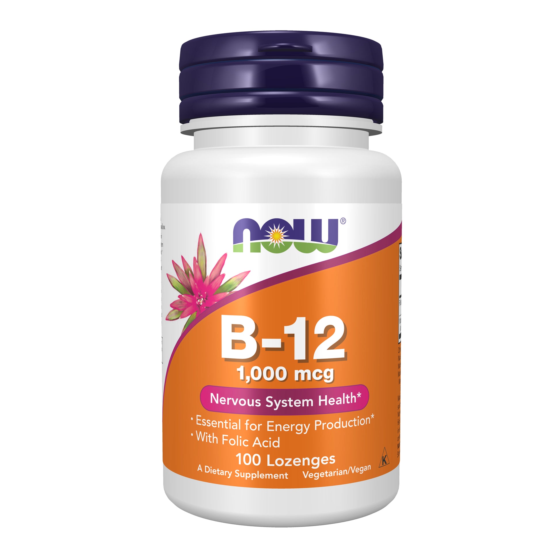 now - vitamin b-12 1,000 mcg with folic acid, 100 chewable lozenges