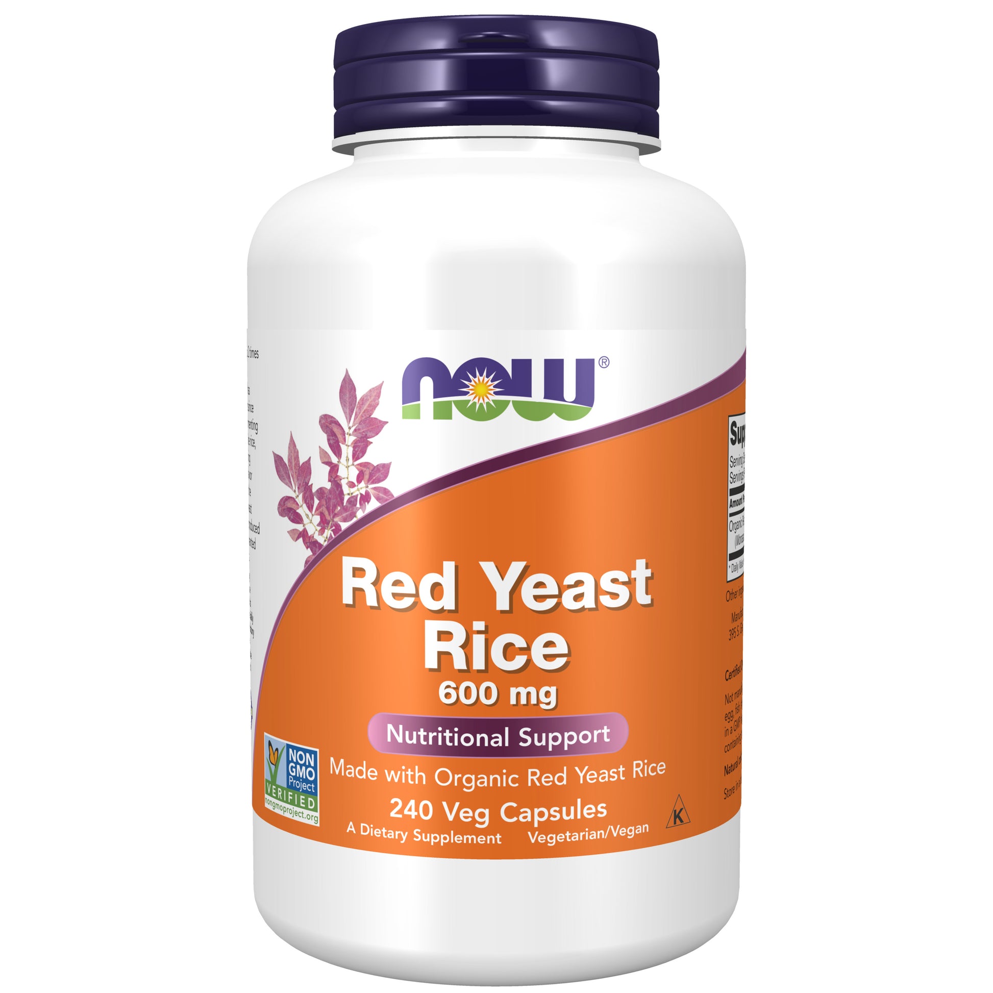 now - red yeast rice 600 mg - 240 veg capsules