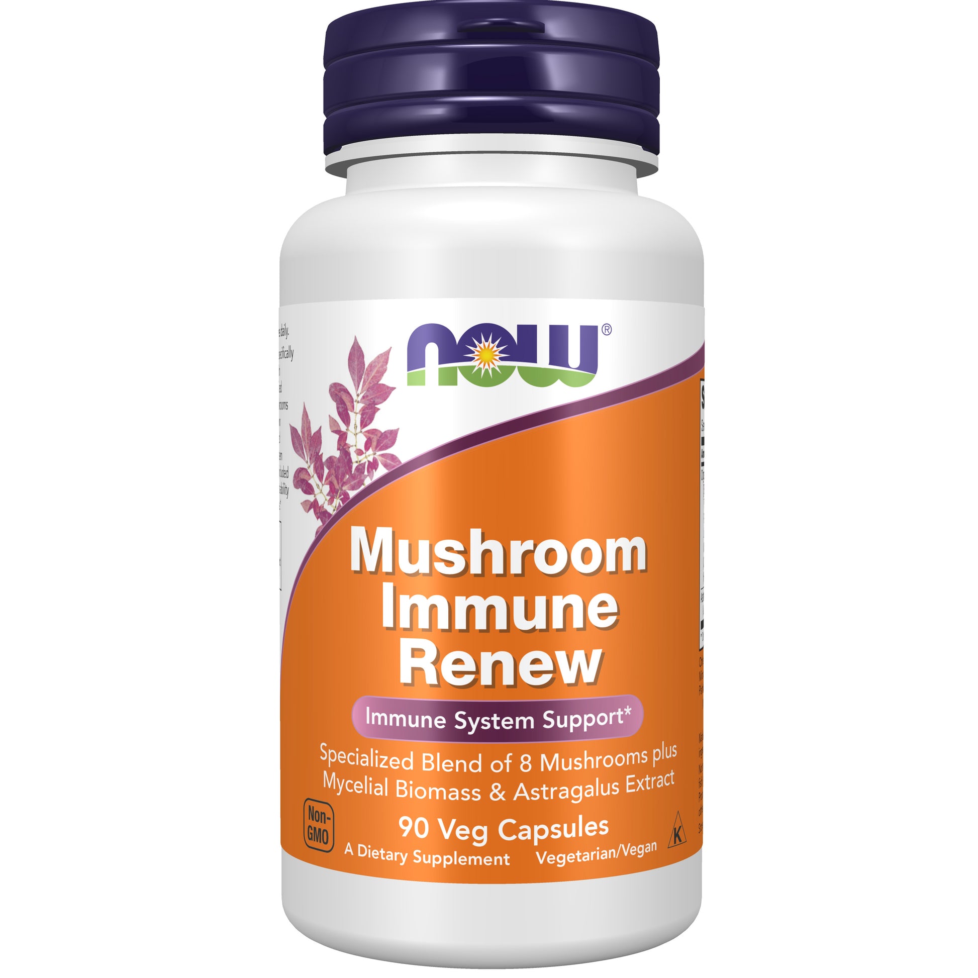 now - mushroom immune renew with astragalus root extract - 90 veg capsules