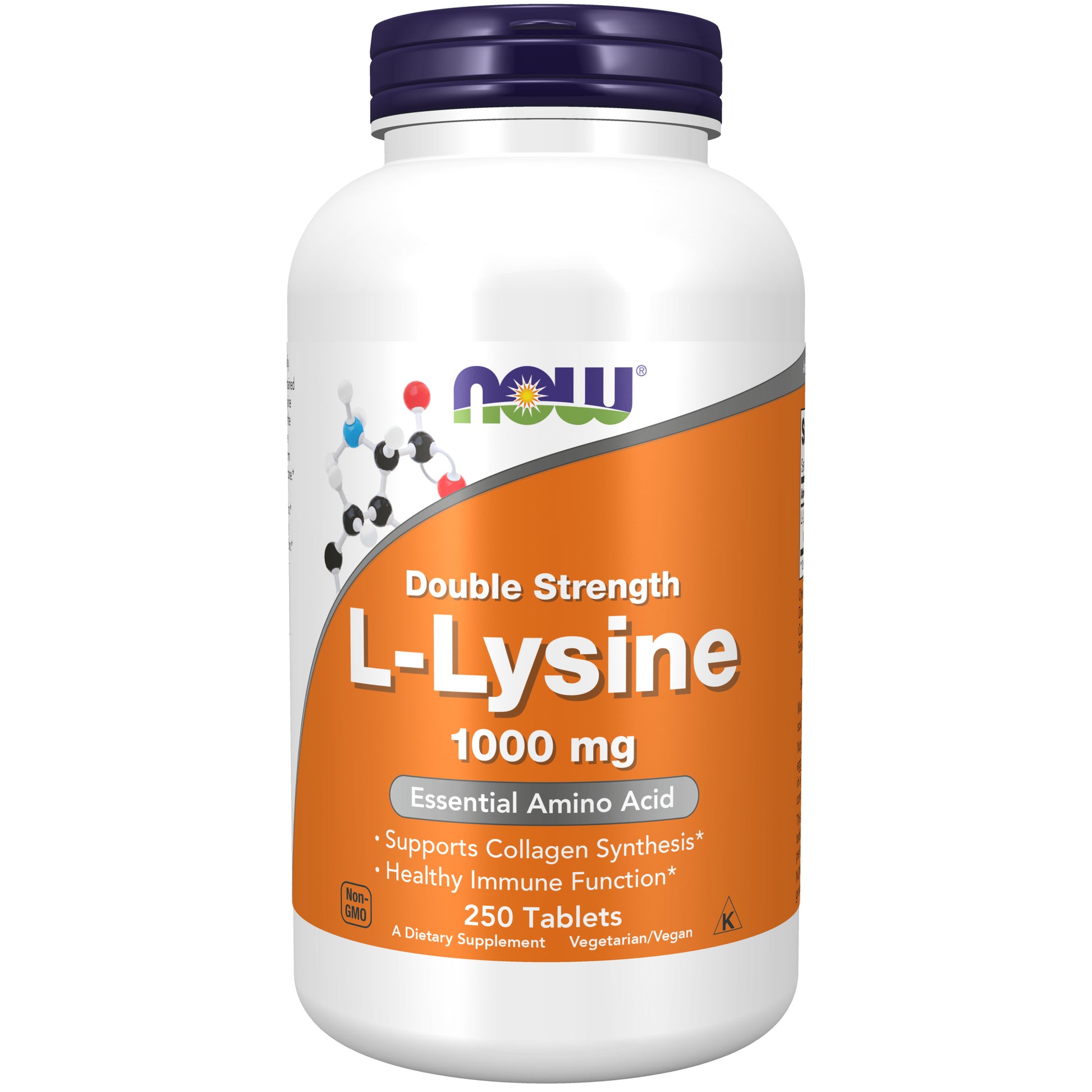 now - l-lysine 1,000 mg double strength - 250 tablets