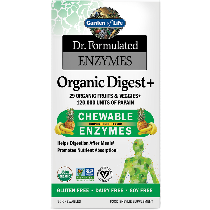 garden of life - dr. formulated digest+, tropical fruit - 90 chewables