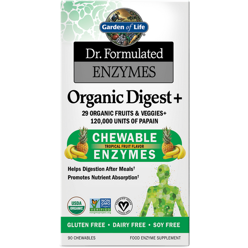 garden of life - dr. formulated digest+, tropical fruit - 90 chewables