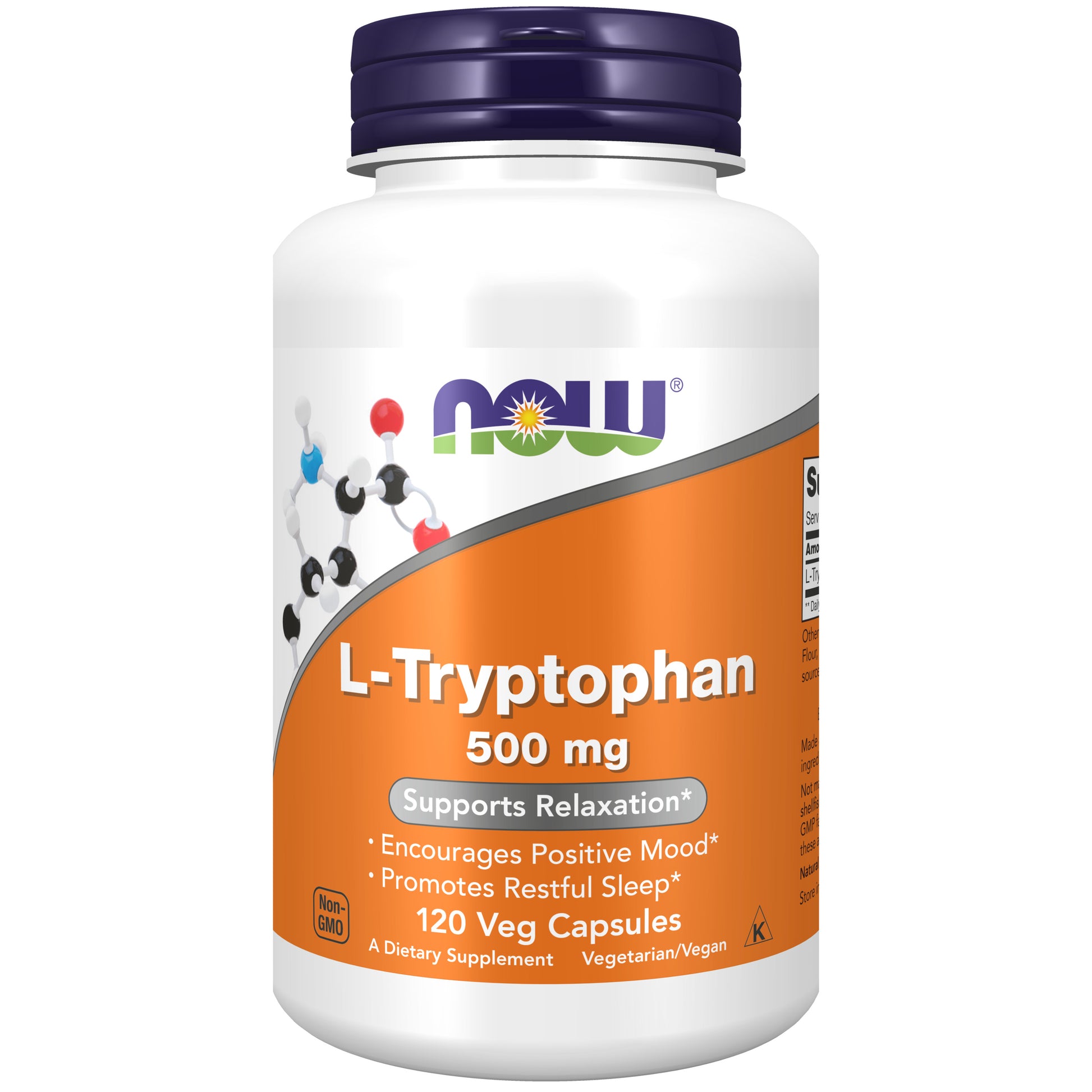 now - l-tryptophan 500 mg - 120 veg capsules