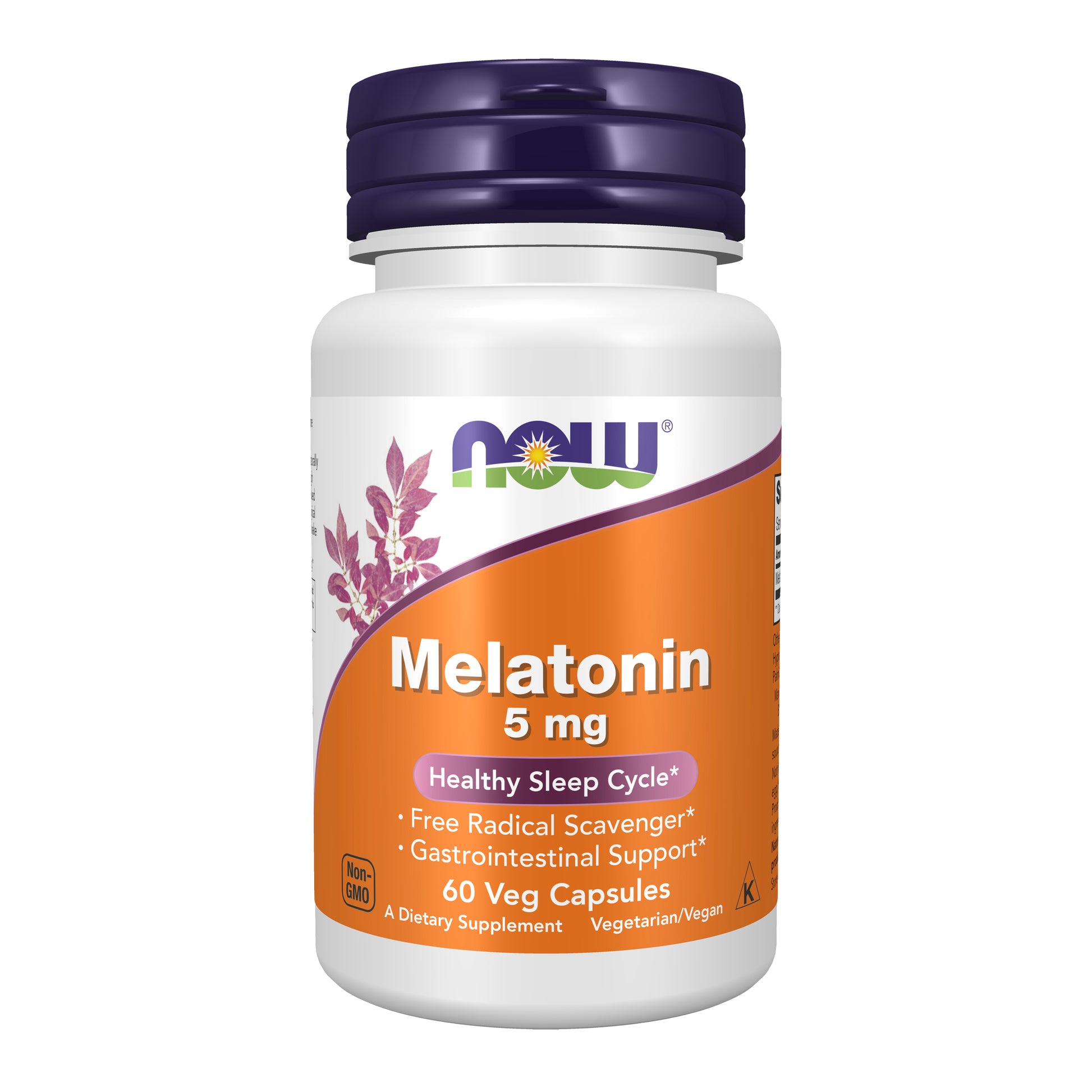 now - melatonin 5 mg - 60 veg capsules