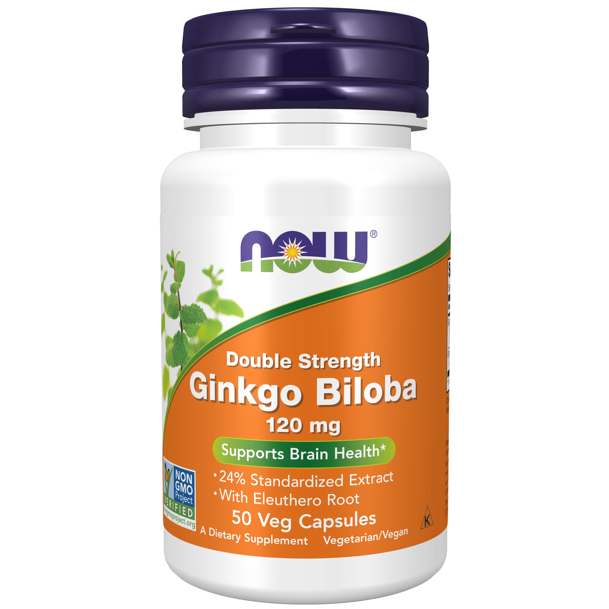 now - ginkgo biloba 120 mg double strength - 50 veg capsules