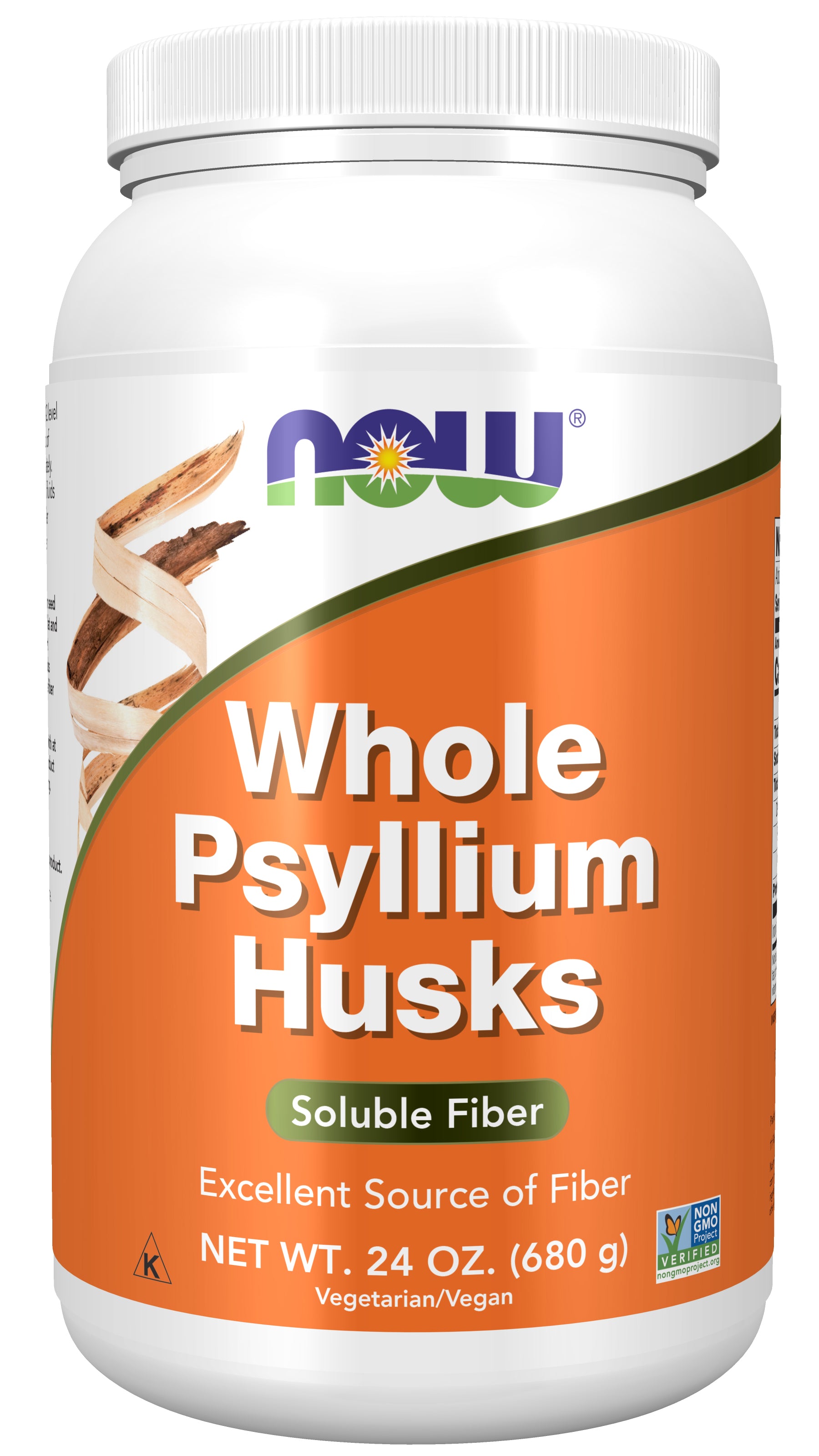 now - whole psyllium husks, 680 gramas