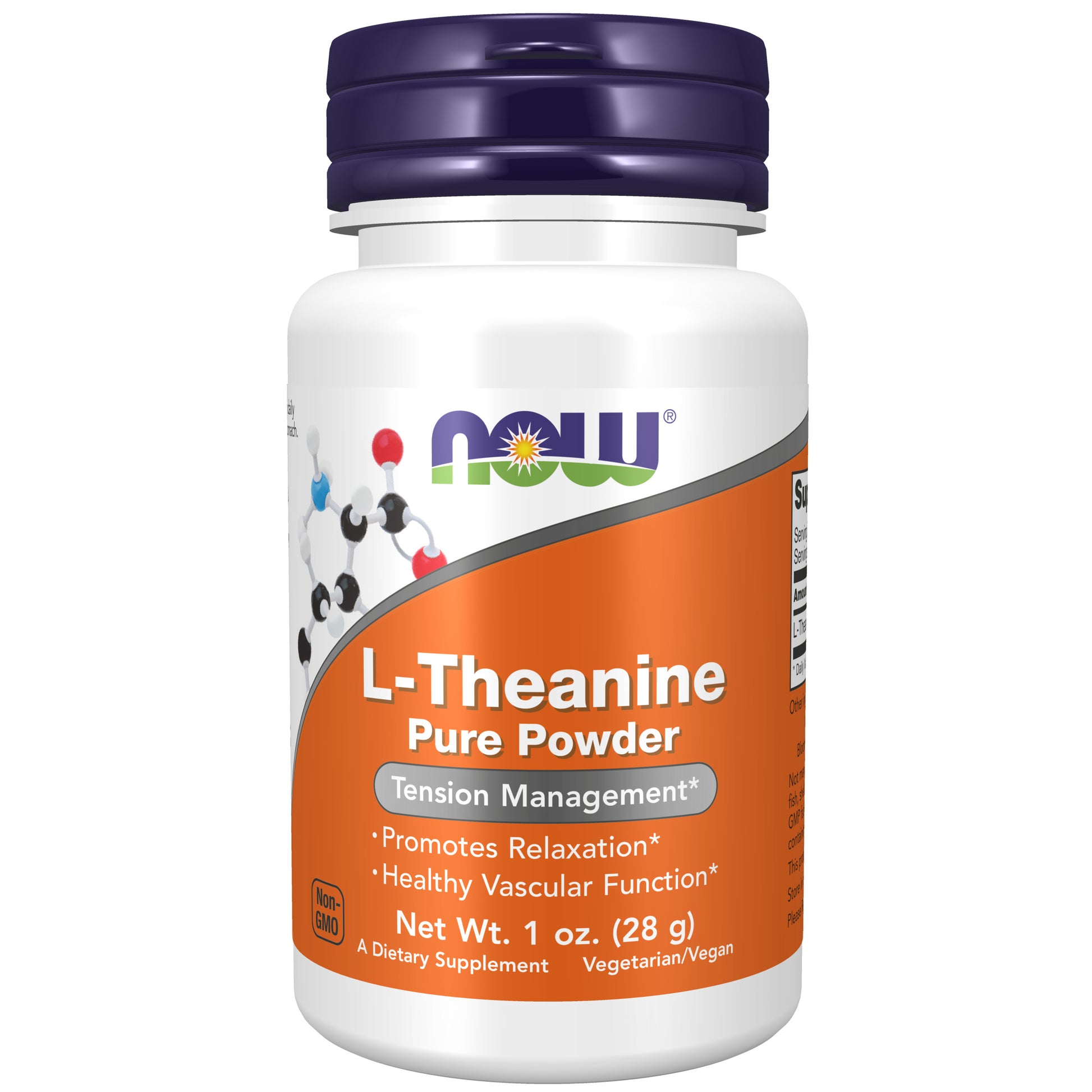 now - l-theanine pure powder, 28 gramas