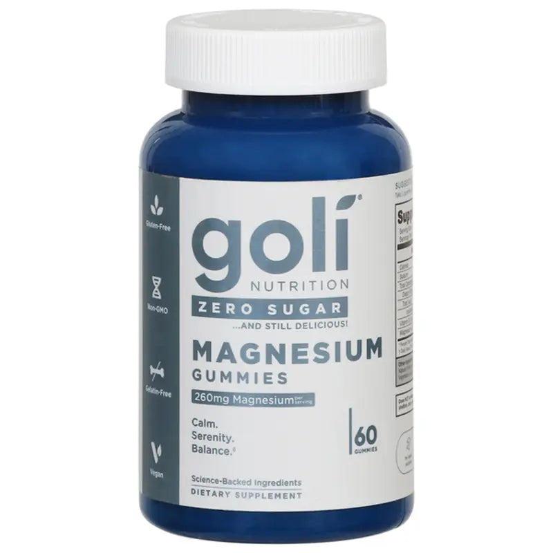 goli nutrition - magnesium gummies, sem açúcar- 60 gummies