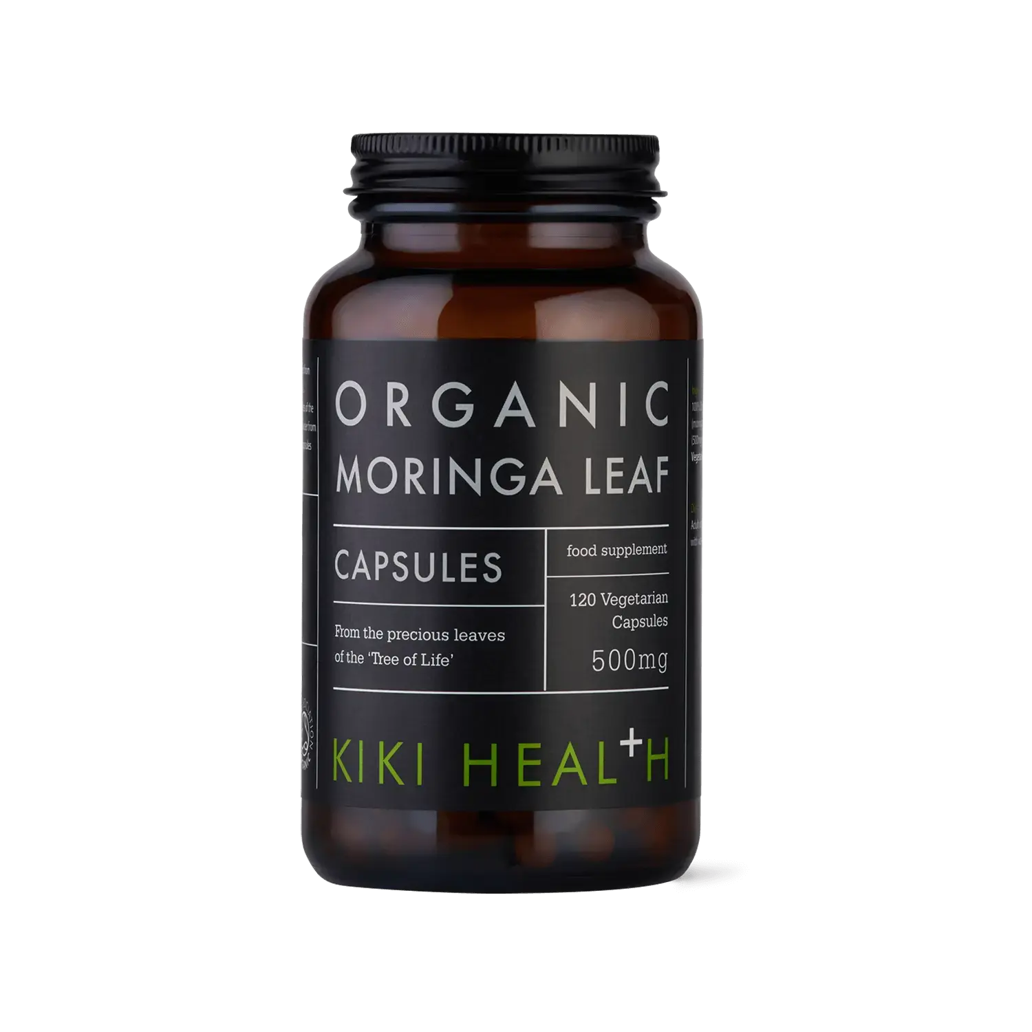 hoja de moringa - 120 cápsulas vegetales - kiki health