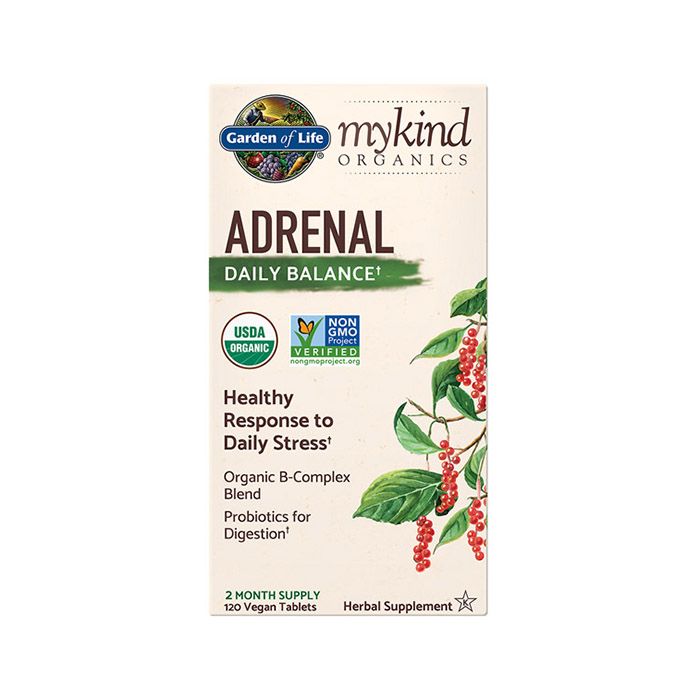 garden of life - mykind adrenal daily balance - 120 vegan tablets
