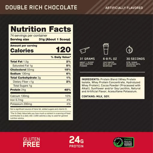 on 100% whey gold standard - 2,27kg - optimum nutrition