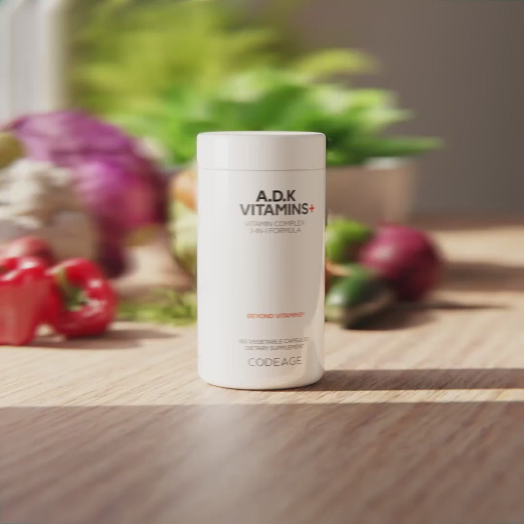 vitaminas a d k + - 180 cápsulas vegetales - codeage
