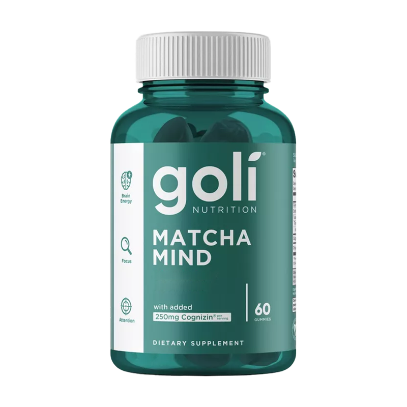 goli nutrition - matcha mind cognitive - 60 gummies