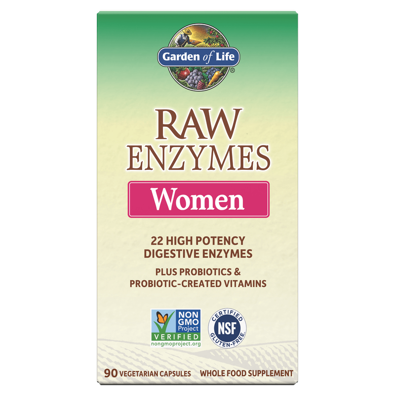garden of life - raw enzymes women - 90 vcaps