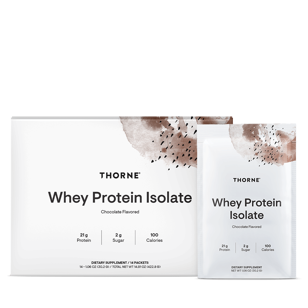 whey protein isolate - 14 saquetas (30gr) chocolate - thorne
