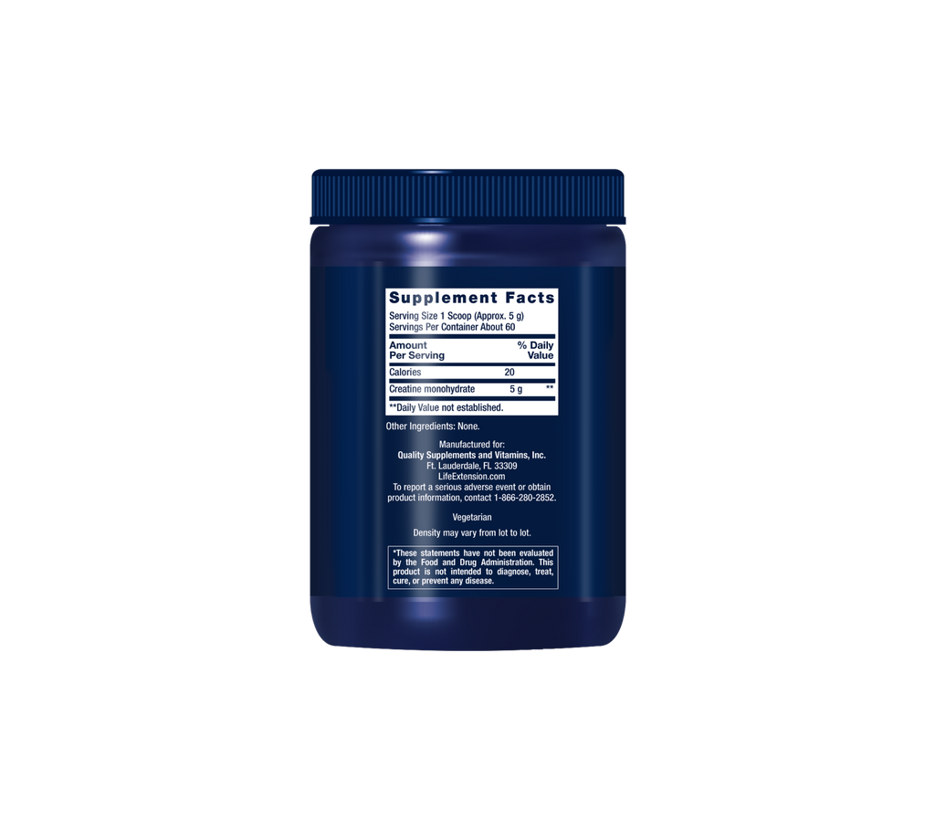 creatina en polvo - 300g - life extension