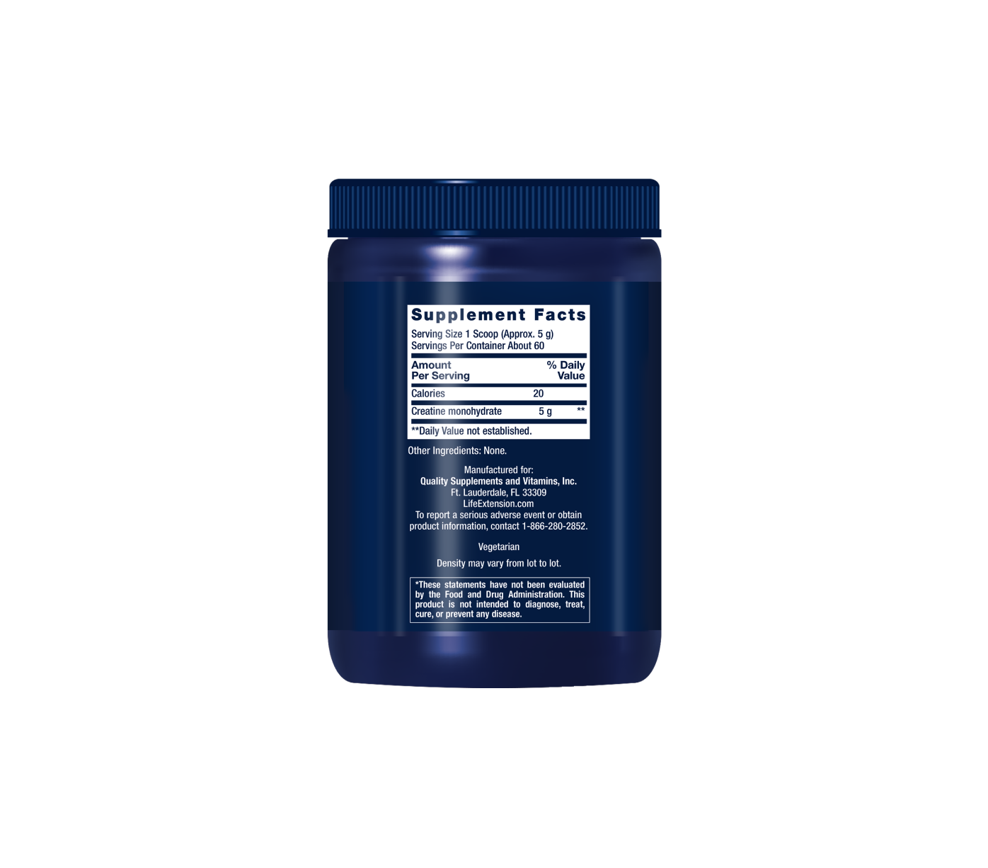 creatina en polvo - 300g - life extension
